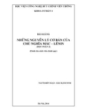 Bài giảng Những nguyên lý cơ bản của chủ nghĩa Mác - Lênin (Học phần 2): Phần 2