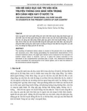 VẤN ĐỀ GIÁO DỤC GIÁ TRỊ VĂN HÓA TRUYỀN THỐNG CHO SINH VIÊN TRONG BỐI CẢNH HIỆN NAY Ở NƯỚC TA