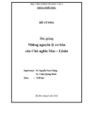 Đề cương Bài giảng Những nguyên lý cơ bản của Chủ nghĩa Mác-Lênin - TS. Nguyễn Nam Thắng & TS. Triệu Quang Minh