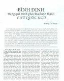 Bình Định trong quá trình phôi thai hình thành chữ Quốc ngữ - Trương Anh Thuận