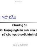 Lịch sử học thuyết kinh tế - Chương 1: Đối tượng nghiên cứu của Lịch sử các học thuyết kinh tế