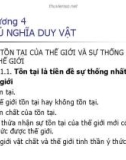 Bài giảng Triết học - Chương 4: Chủ nghĩa duy vật