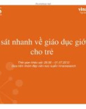 Khảo sát nhanh về giáo dục giới tính cho trẻ