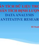 Bài giảng Phân tích dữ liệu trong phân tích định lượng - Data analysis quantitative research - Hồ Thanh Trí