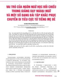 Vai trò của ngôn ngữ học đối chiếu trong giảng dạy ngoại ngữ và một số dạng bài tập khắc phục chuyển di tiêu cực từ tiếng mẹ đẻ