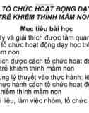 Bài giảng Bài 2: Tổ chức hoạt động dạy học trẻ khiếm thính mầm non