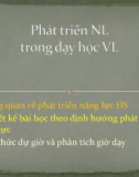 Bài giảng Phát triển năng lực trong dạy học Vật lý