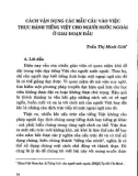 Cách vận dụng các mẫu câu vào việc thực hành tiếng Việt cho người nước ngoài ở giai đoạn đầu - Trần Thị Minh Giới