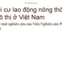 Bài giảng Di cư lao động nông thôn – đô thị ở Việt Nam