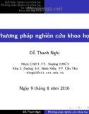 Bài giảng Phương pháp nghiên cứu khoa học - Đỗ Thanh Nghị