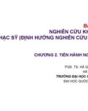 Bài giảng Nghiên cứu khoa học (Bậc sau đại học): Chương 3 - PGS. TS. Hà Quang Thụy