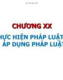 Bài giảng Lý luận nhà nước và pháp luật - Chương 20: Thực hiện pháp luật và áp dụng pháp luật