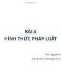 Bài giảng Lý luận nhà nước và pháp luật: Bài 4 - ThS. Nguyễn Hoàng Mỹ Linh