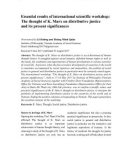 Essential results of international scientific workshop: The thought of K. Marx on distributive justice and its present significances