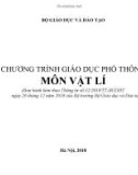 Bài giảng Chương trình giáo dục phổ thông môn Vật lí