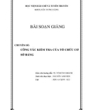 Bài soạn giảng chuyên đề: Công tác kiểm tra của tổ chức cơ sở Đảng