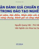 Bài giảng Tiếp cận đánh giá chuẩn đầu ra trong đào tạo nghề - Nguyễn Quang Việt