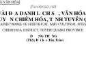 Một vài địa danh lịch sử, văn hóa ở Kiên Đài, huyện Chiêm Hóa, tỉnh Tuyên Quang