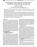Ứng dụng một số tính năng của các phần mềm IT vào thiết kế, hỗ trợ trong dạy học mầm non