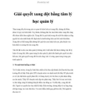 Giải quyết xung đột bằng tâm lý học quản lý