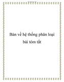 Bàn về hệ thống phân loại bài tóm tắt