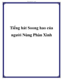 Tiếng hát Soong hao của người Nùng Phàn Xình