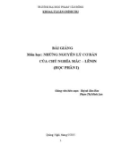 Bài giảng Những nguyên lý chủ nghĩa Mác-Lênin - ĐH Phạm Văn Đồng