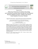 Phát triển kiến thức về từ vựng và khả năng nghe tiếng Việt bằng phương pháp phản xạ (TPR) của học sinh lớp 1 Trường Satit thuộc Đại học Valaya Alongkorn Rajabhat, Thái Lan