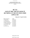 ĐỀ TÀI LỊCH SỬ HỌC THUYẾT KINH TẾ HỆ THỐNG LÝ THUYẾT PHÂN PHỐI - TRƯỜNG ĐẠI HỌC KINH TẾ  LUẬT