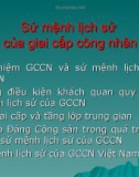 Lý thuyết và sứ mệnh lịch sử của giai cấp công nhân