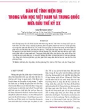 Bàn về tính hiện đại trong văn học Việt Nam và Trung Quốc nửa đầu thế kỷ XX