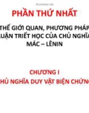 Bài giảng Những nguyên lý cơ bản của CN Mác-Lênin - Chương 1: Chủ nghĩa duy vật biện chứng