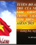 Bài phát biểu Hội nghị cấp cao ASEAN lần thứ 36 - Tuyên bố ASEAN về vai trò của nền công vụ làm chất xúc tác trong việc đạt được tầm nhìn cộng đồng ASEAN 2025