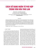 Cách sử dụng ngôn từ phù hợp trong văn hóa Thái Lan