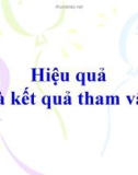 Bài giảng Hiệu quả và kết quả tham vấn