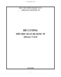 Đề cương môn học Quan hệ quốc tế (Khung chương trình mới)