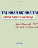 Bài giảng Quản trị nhân sự nhà trường - Nguyễn Quang Việt