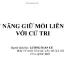 Bài giảng Kỹ năng giữ mối liên hệ với cử tri - Lương Phan Cừ