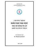 Chương trình Giáo dục đại học theo hệ thống tín chỉ khối ngành Sư phạm Lịch sử