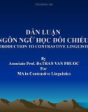 Bài giảng Ngôn ngữ học đối chiếu - Trần Văn Phước