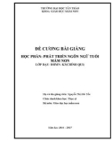 Bài giảng Phát triển ngôn ngữ tuổi mầm non - Trường ĐH Tân Trào