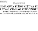 Chuyển mã giữa tiếng Việt và tiếng Anh như một công cụ giao tiếp ở nơi làm việc