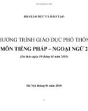 Bài giảng Chương trình giáo dục phổ thông môn Tiếng Pháp – Ngoại ngữ 2