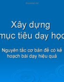 Bài giảng Xây dựng mục tiêu dạy học