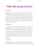 Nhận diện phong cách học