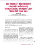 Đặc trưng kết cấu ngôn ngữ của thuật ngữ quân sự trong tiếng Việt và một số lưu ý trong quá trình dịch