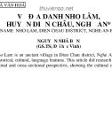 Về địa danh Nho Lâm, huyện Diễn Châu, Nghệ An