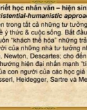 TRƯỜNG PHÁI NHÂN VĂN-HIỆN SINH