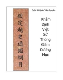 Quốc Sử Quán Triều Nguyễn Khâm Định Việt Sử Thông Giám Cương Mục