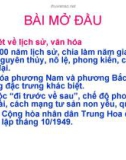 Bài giảng Văn học Trung Quốc: Bài mở đầu